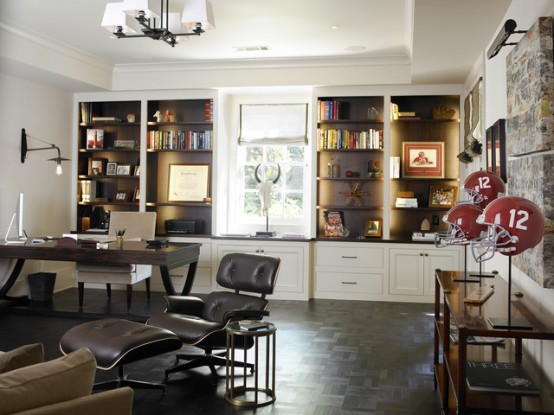 59 Stylish And Dramatic Masculine Home Offices - DigsDigs