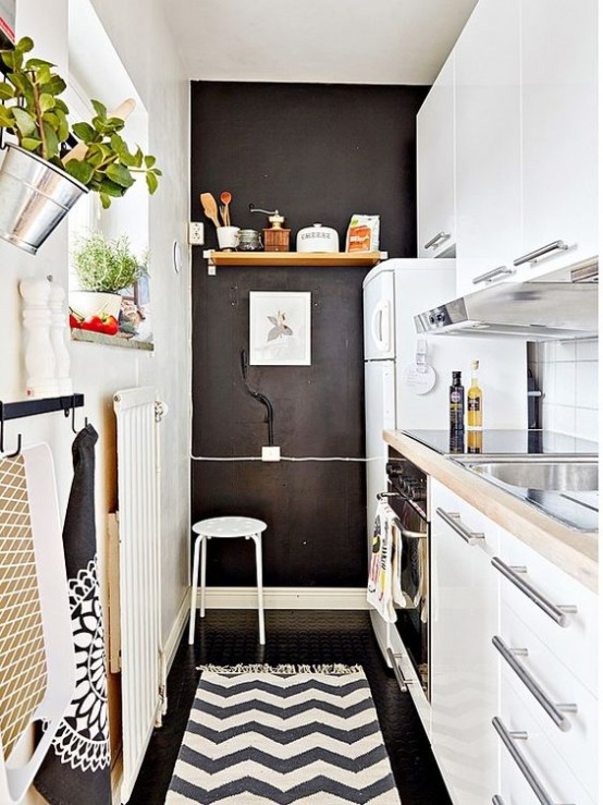 31 Stylish And Functional Super Narrow Kitchen Design Ideas - DigsDigs