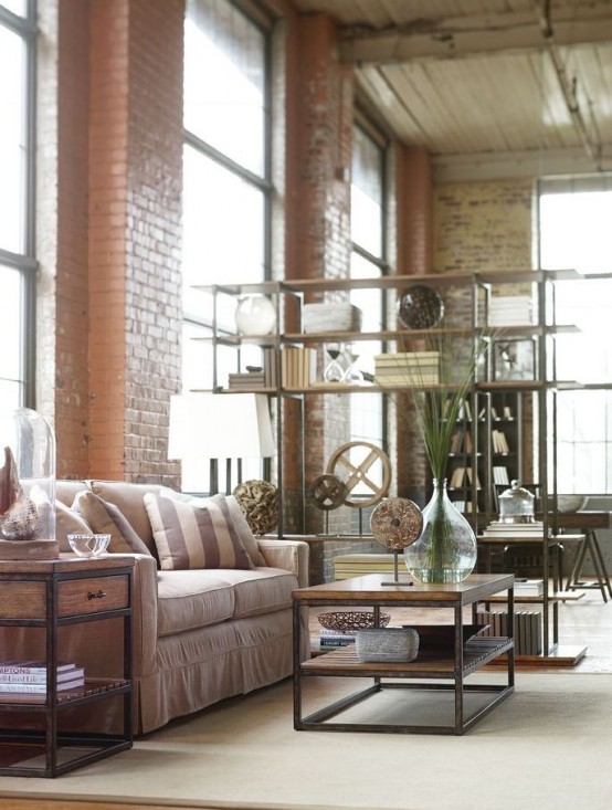 53 stylish and inspiring industrial living room designs - digsdigs