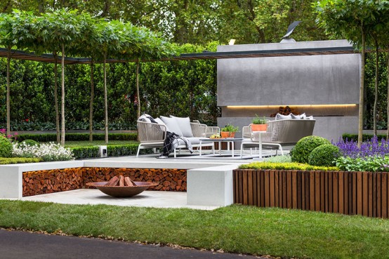 Stylish Modern Garden And Terrace Design By Nathan Burkett - DigsDigs