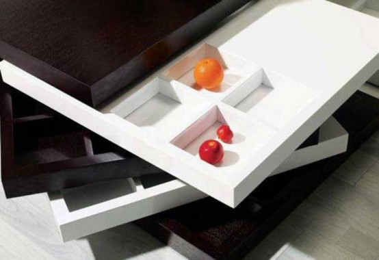 Stylish And Multifunctional Coffee Table With Compartments
