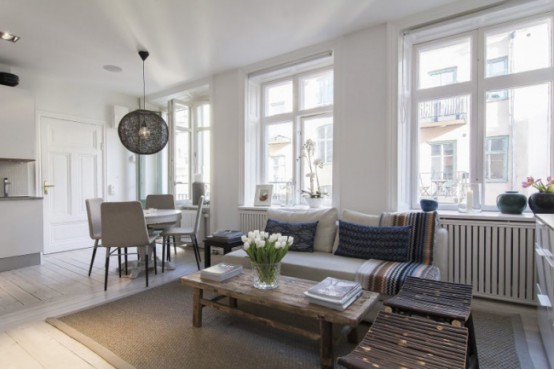 Stylish And Peaceful Small Scandinavian Apartment