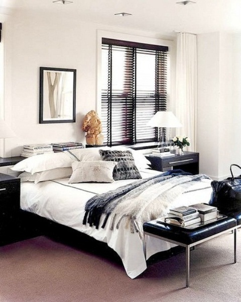 Black and white bedding is a great idea for the most contemporary men pads.