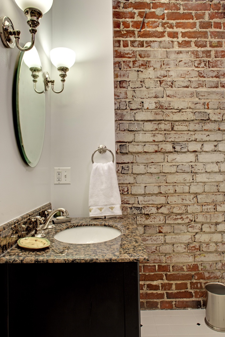 48 Stylish Bathrooms With Brick Walls And Ceilings - DigsDigs