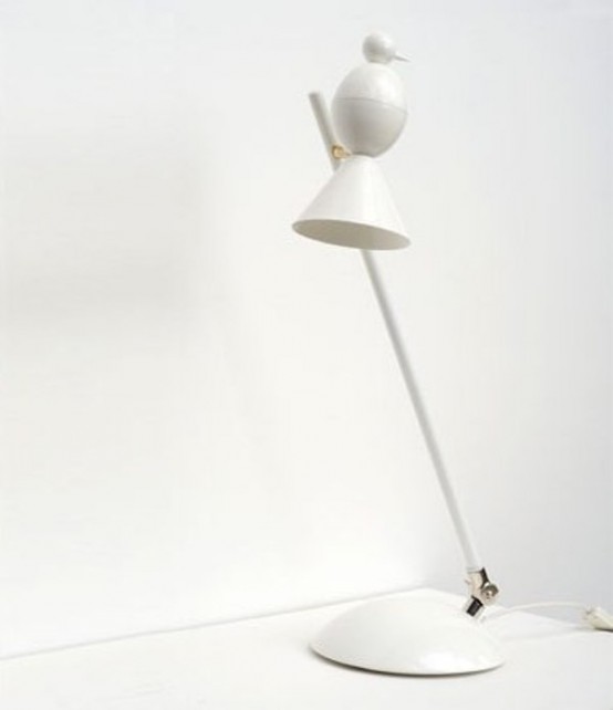 Stylish Black And White Lamps In Shape Of Birds