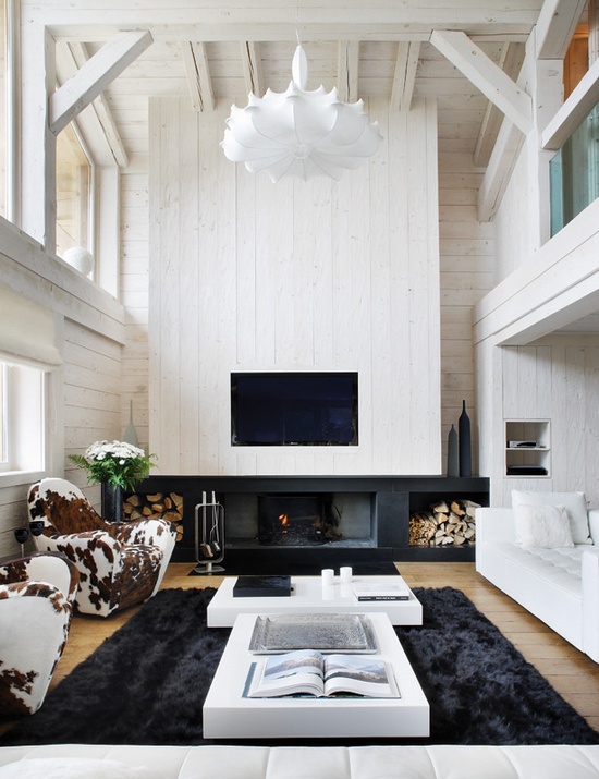 Stylish Black And White Mountain Chalet