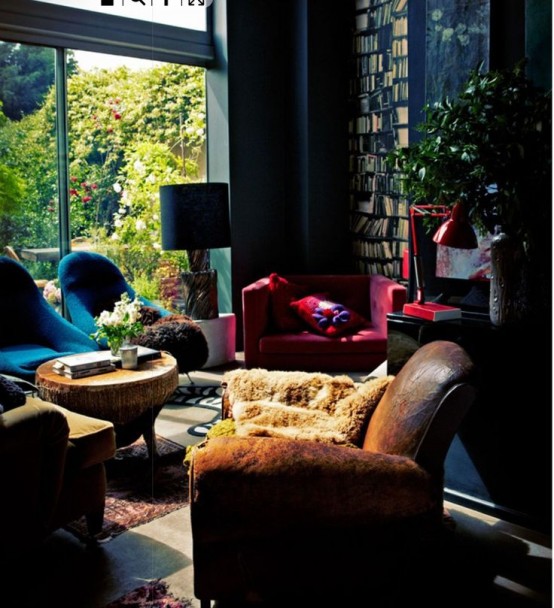 Stylish Dark Living Room Designs