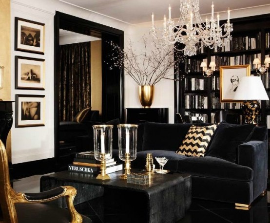 Stylish Dark Living Room Designs