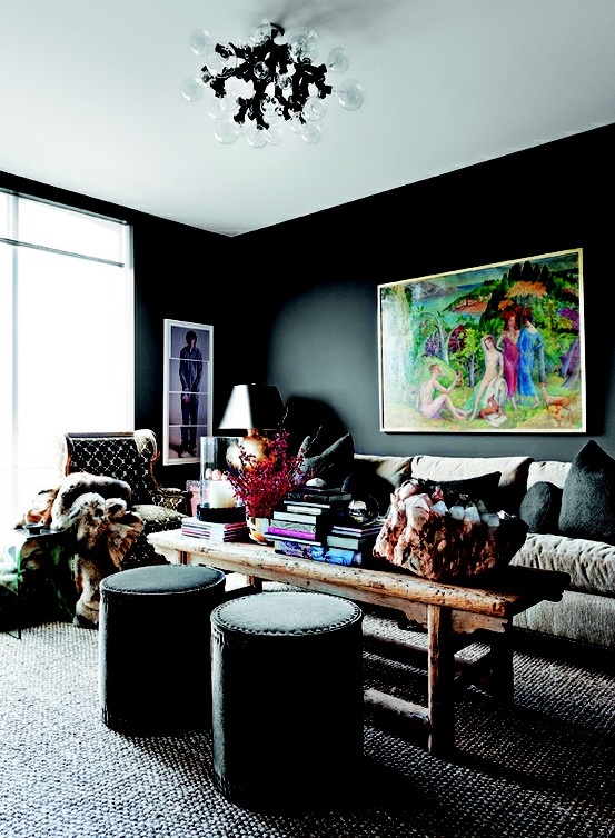 Stylish Dark Living Room Designs