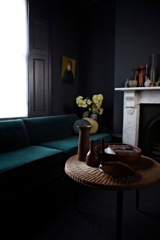 Stylish Dark Living Room Designs