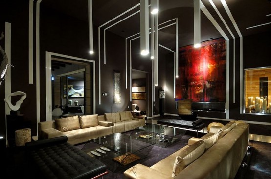 Stylish Dark Living Room Designs