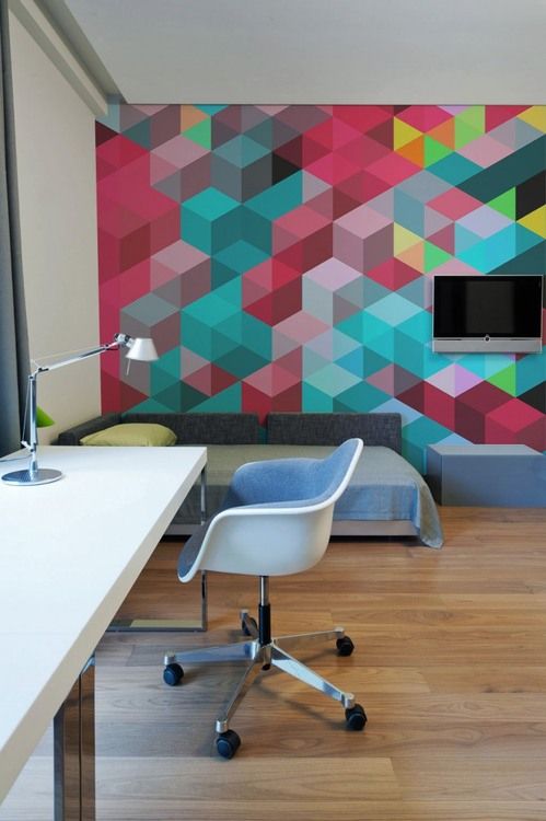 24 Stylish Geometric Wall Décor Ideas - DigsDigs