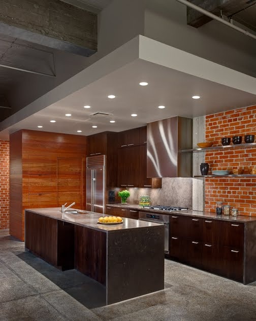 74 Stylish Kitchens With Brick Walls and Ceilings - DigsDigs