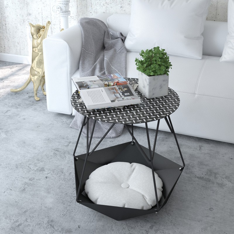 Stylish Krater Side Table With A Space For Cats