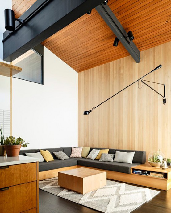 Stylish Mid Century Modern House With Warm Colored Wood Decor