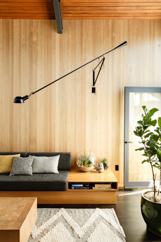 Stylish Mid Century Modern House With Warm Colored Wood Decor