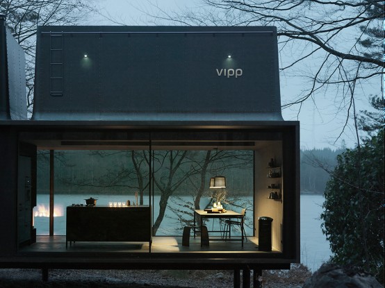 Stylish Minimalist Prefab Home In Dark Shade