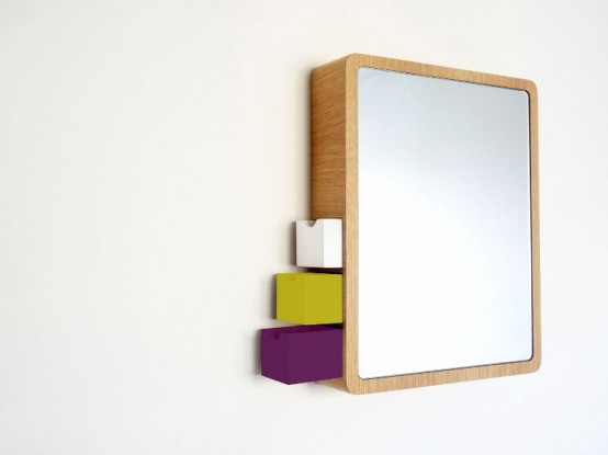 Stylish Bathroom Mirror With Built-In Drawers For Jewelry