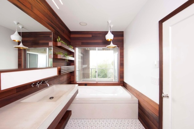 Stylish Modern Bathroom Renovation With Wood And Concrete