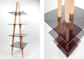 Stylish Shelf Of Wood And Acryl