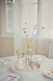 a fresh spring centerpiece with billy ball centerpieces