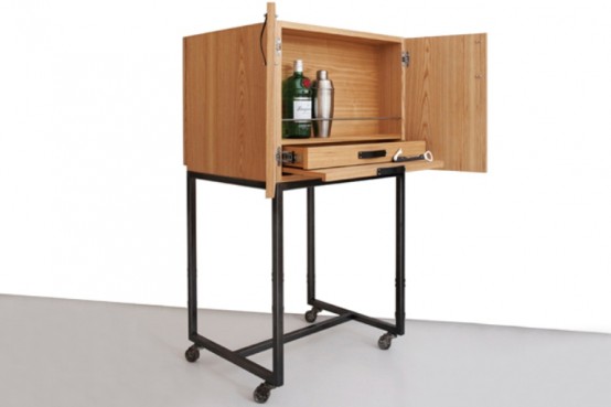 Stylish Wooden Bar And Secretary In One