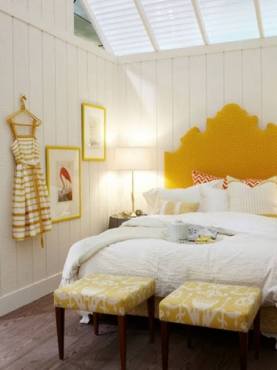 Sunny Yellow Accents In Bedrooms - 49 Stylish Ideas - DigsDigs