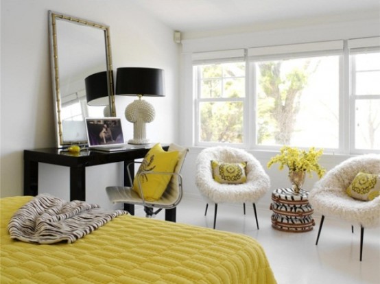 Sunny Yellow Accents In Bedrooms