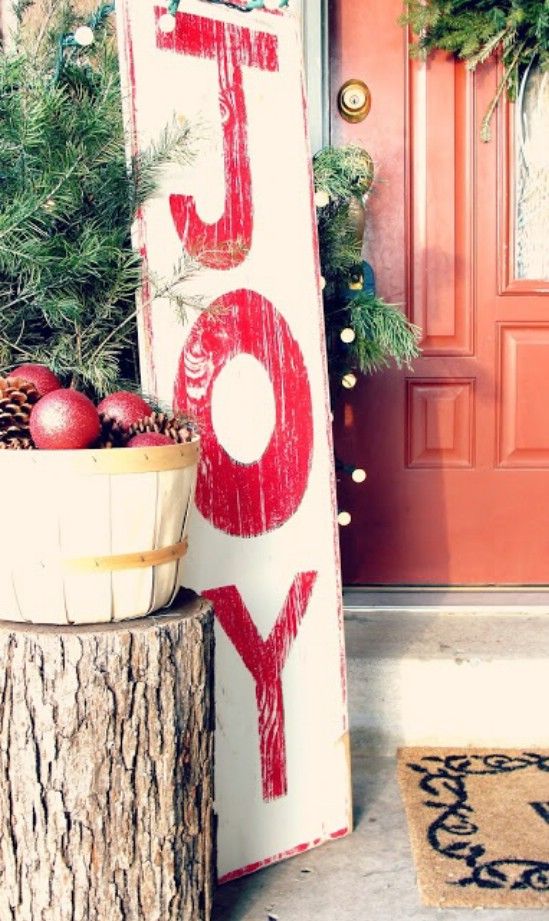 a tall red and white Christmas sign with red letters is a cool idea for outdoors, it will bring a lovely vintage touch to the space