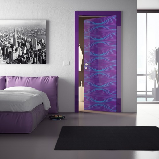 Super Modern Interior Doors With Cool Graphic and Colors