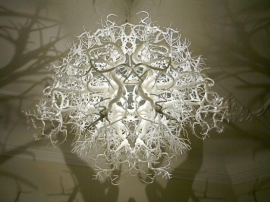 Surrealistic Chandelier With A Mirroring Effect