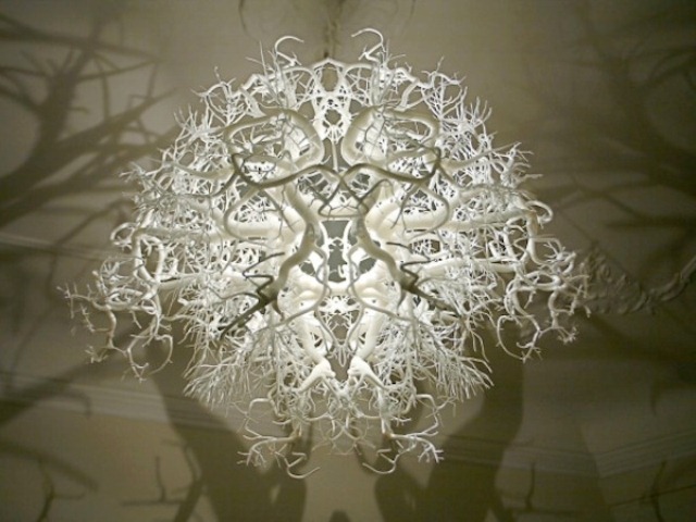 Surrealistic Chandelier With A Mirroring Effect