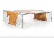 Table Of Unreal Combination Of Wood And Acryl