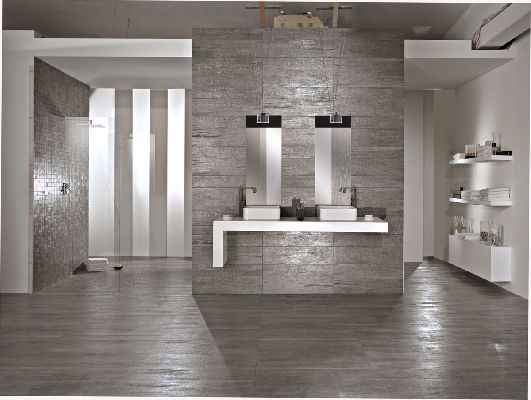 Wood and Metal Ceramic Tiles - Lignite from Tagline - DigsDigs