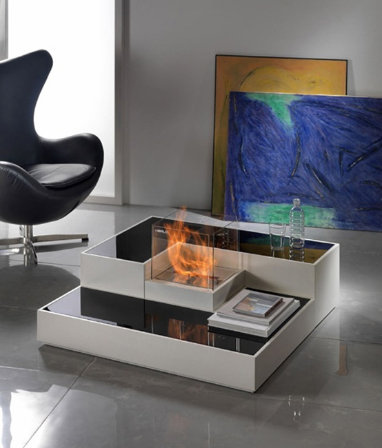 Tetris Like Minimalist Fireplace