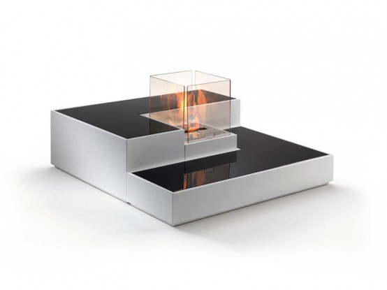 Tetris Like Minimalist Fireplace