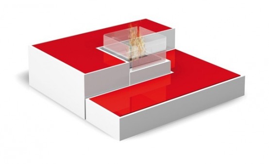 Tetris Like Minimalist Fireplace