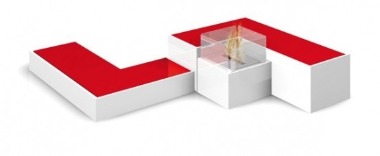 Tetris Like Minimalist Fireplace