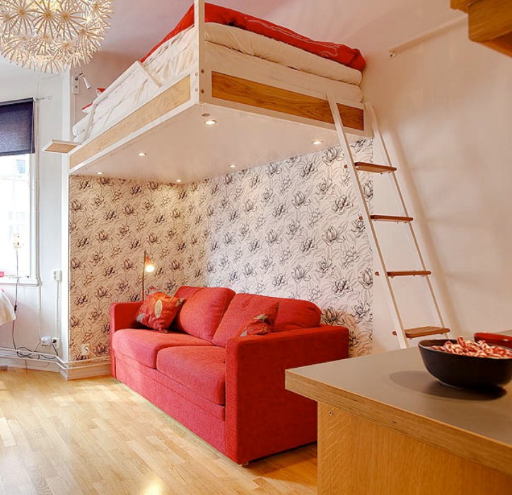 Tiny 21 Square Meter Apartment In Red