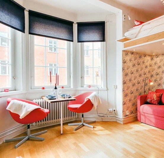 Tiny 21 Square Meter Apartment In Red