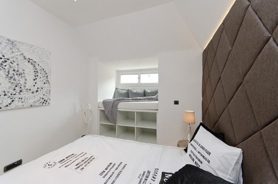 Tiny Minimalist Black And White Loft In Prague
