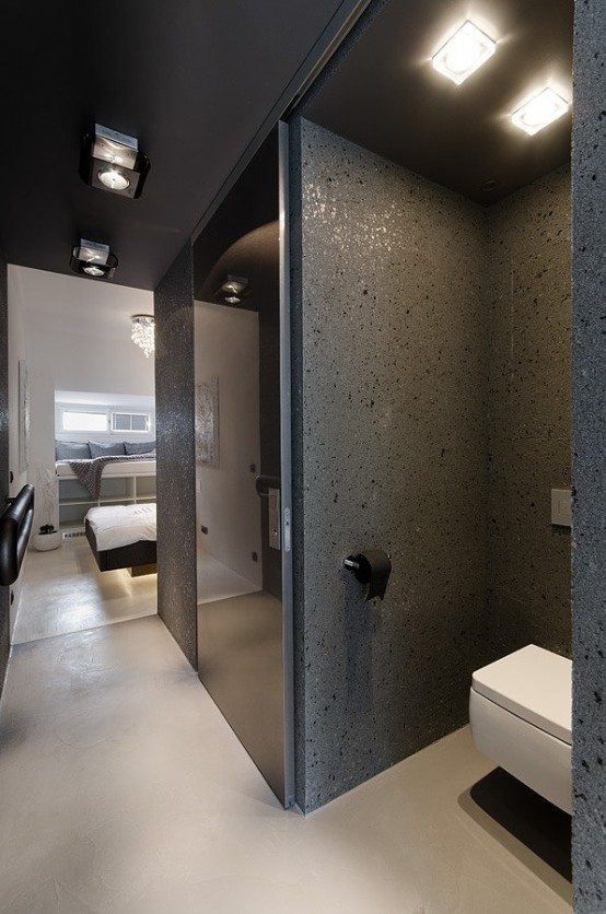 Tiny Minimalist Black And White Loft In Prague