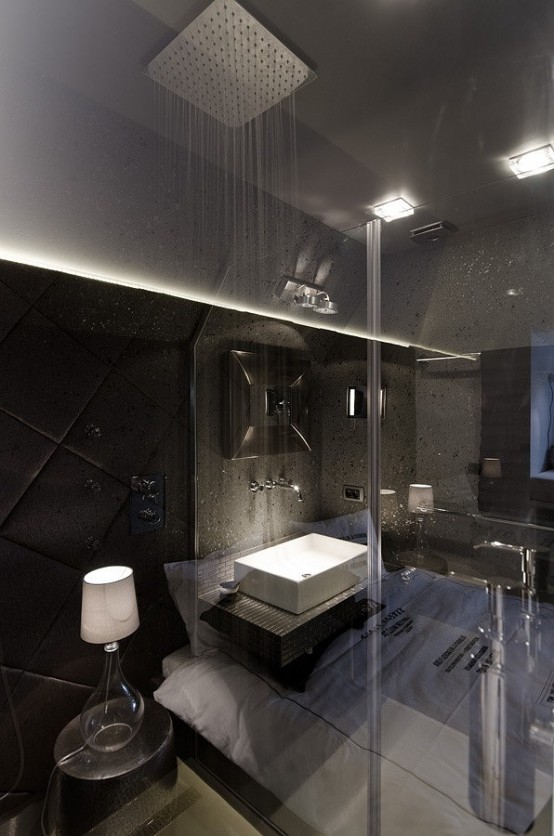 Tiny Minimalist Black And White Loft In Prague