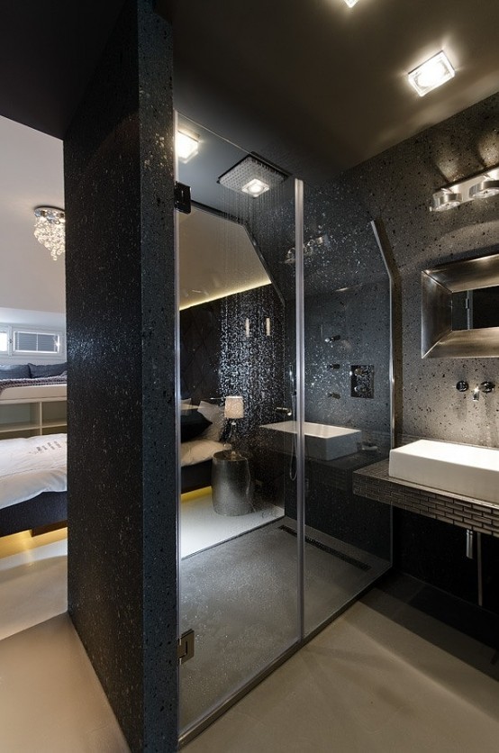 Tiny Minimalist Black And White Loft In Prague