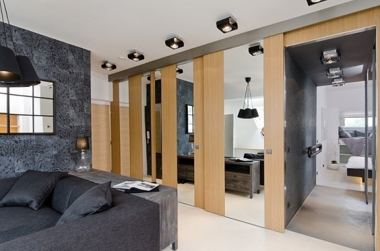 Tiny Minimalist Black And White Loft In Prague