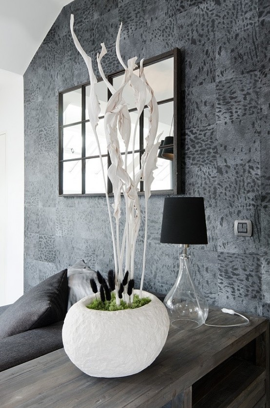 Tiny Minimalist Black And White Loft In Prague