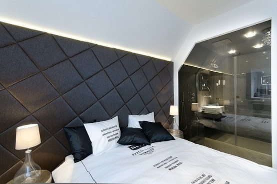 Tiny Minimalist Black And White Loft In Prague