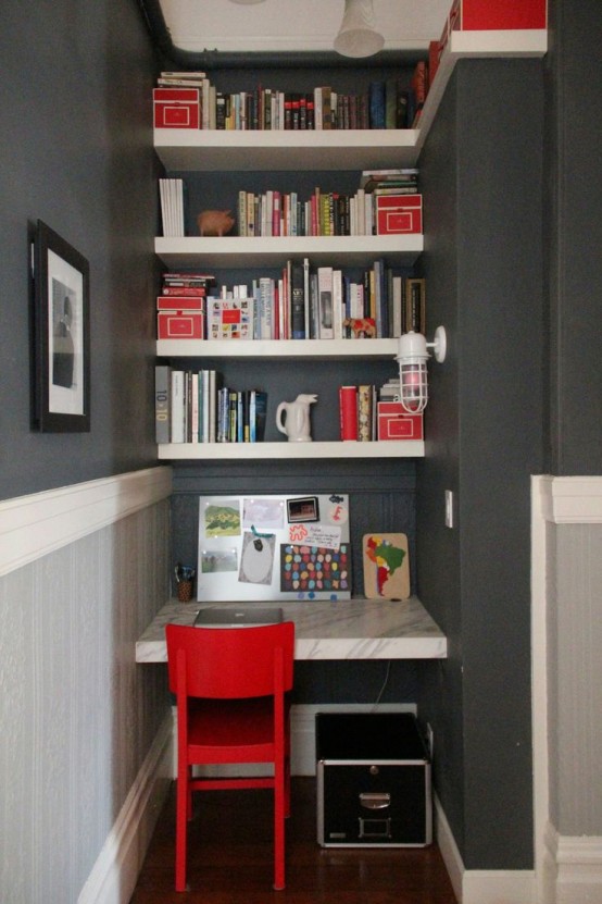 33 Tiny Yet Functional Home Office Designs - DigsDigs