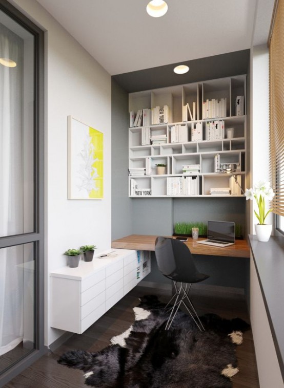 33 Tiny Yet Functional Home Office Designs - DigsDigs