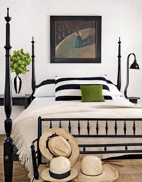 Traditional Black And White Bedroom